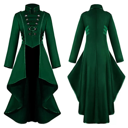 Green costume cloak with black inserts