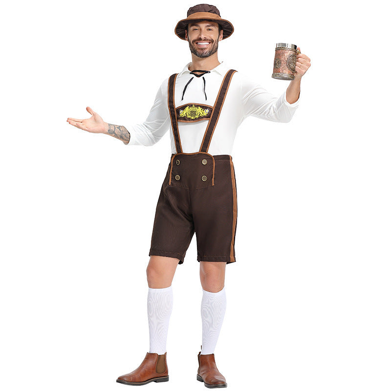Bavarian Costume with Shirt and Shorts for Oktoberfest