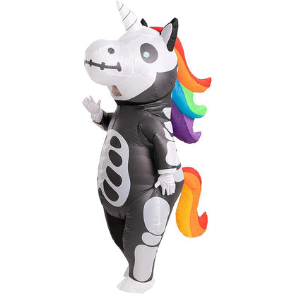 Inflatable Skeleton Unicorn Halloween Costume