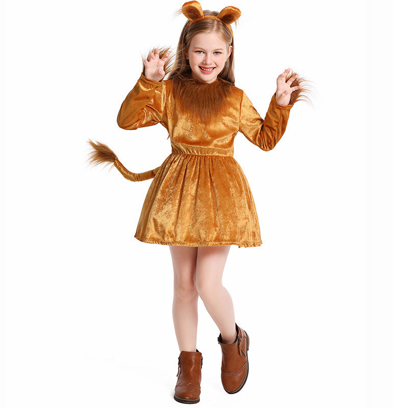 Lion Costume Dress with Ears and Tail