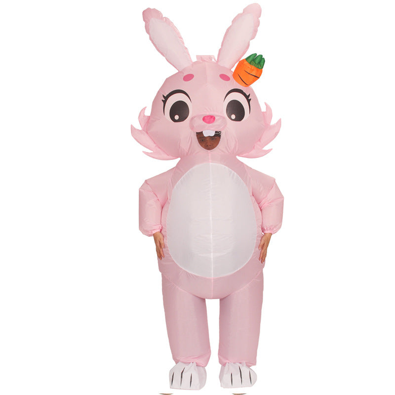 Inflatable Bunny Costume with Ears and a Carrot