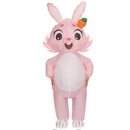Inflatable Bunny Costume with Ears and a Carrot