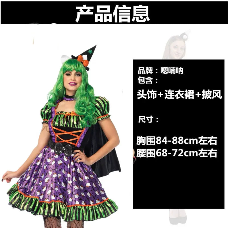 Carnival Clown Costume with Dress and Cape