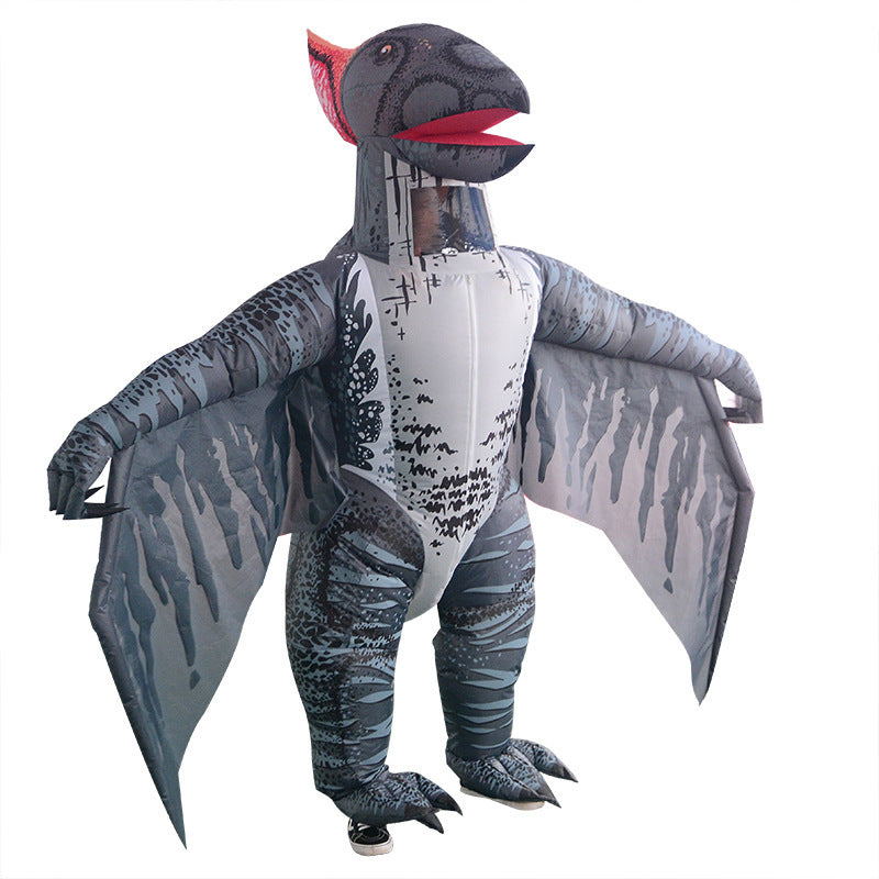 Gray Bird Mascot Costume with Wings, One Size