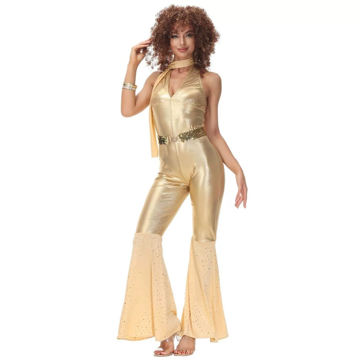 Retro Disco Flared Carnival Jumpsuit