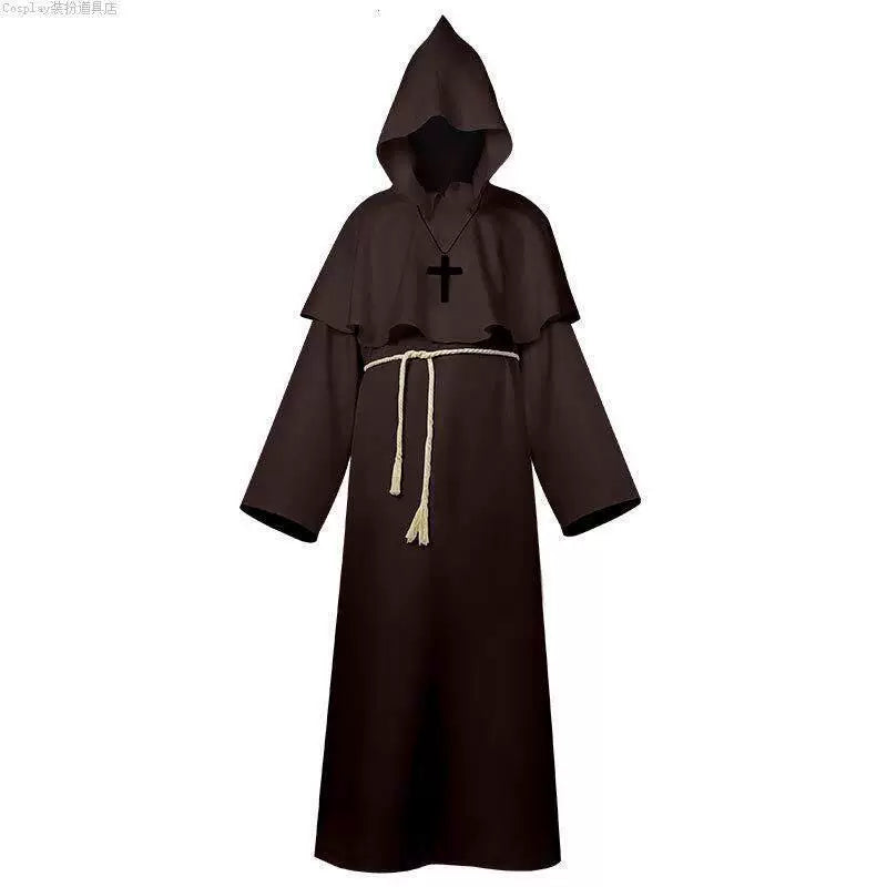 Dark Brown Hooded Costume Cape