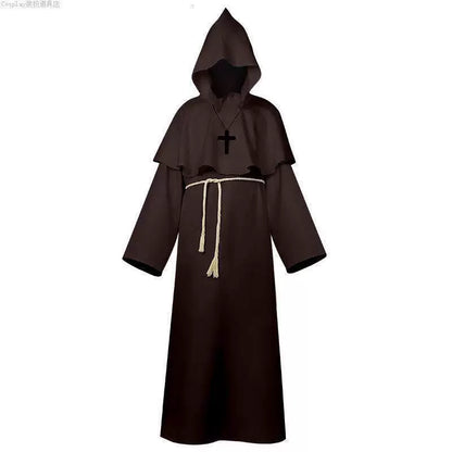 Dark Brown Hooded Costume Cape