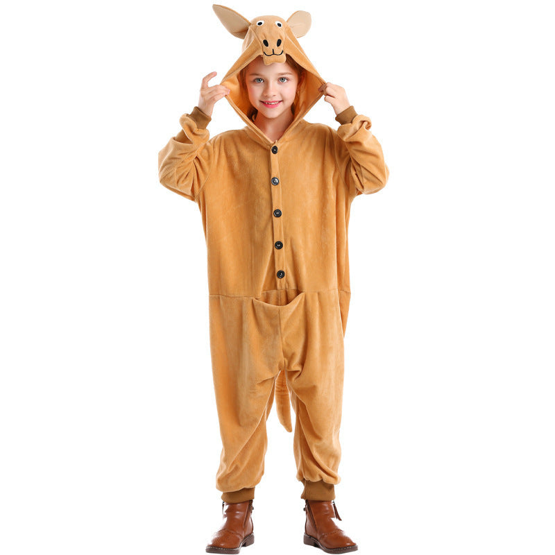 Kangaroo Hooded Costume Jumpsuit