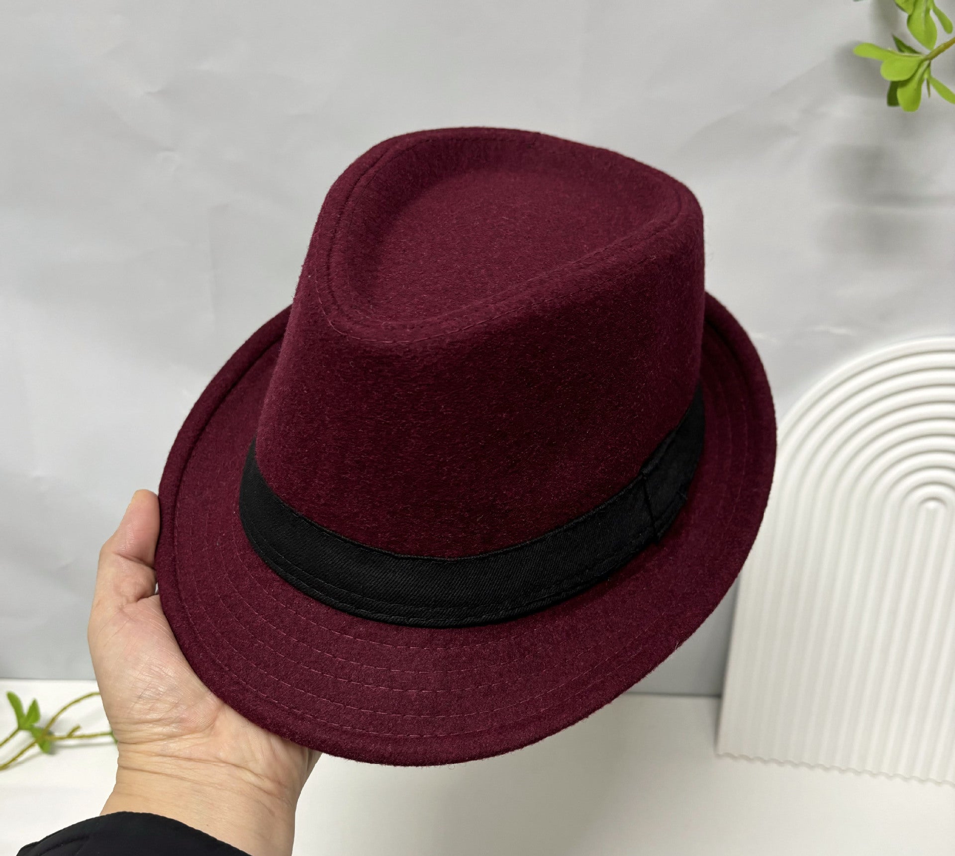 Carnival Fedora Hat with Ribbon and Wide Brim