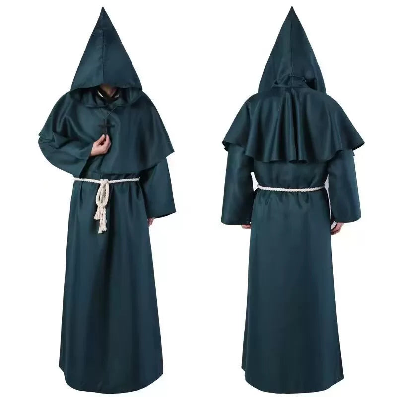 Medieval hooded costume robe for cosplay
