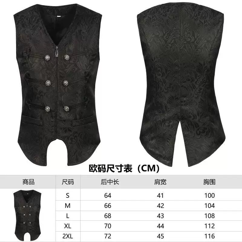 Costume Sleeveless Vest with Jacquard Pattern