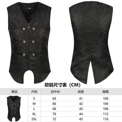 Costume Sleeveless Vest with Jacquard Pattern