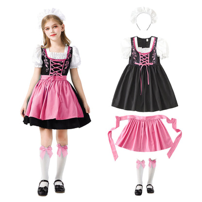Children’s Carnival Costume: Dress, Apron, and Accessories
