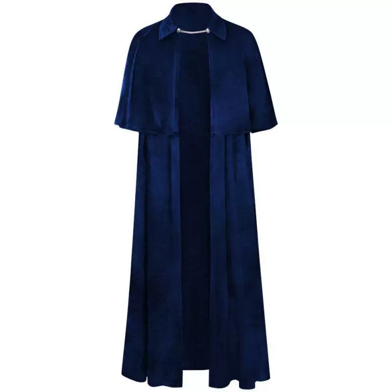 Dark Blue Carnival Cloak with Gothic Collar