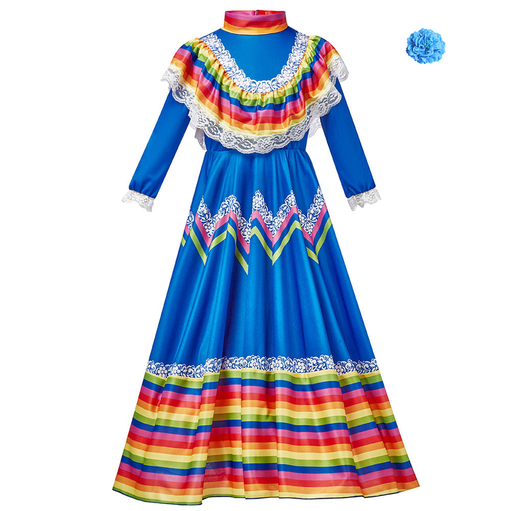 Mexican Stage Dress with a Full Skirt