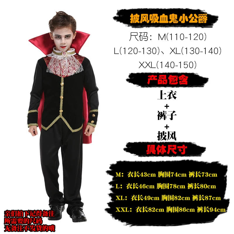Vampire Costume with Cape and Pants