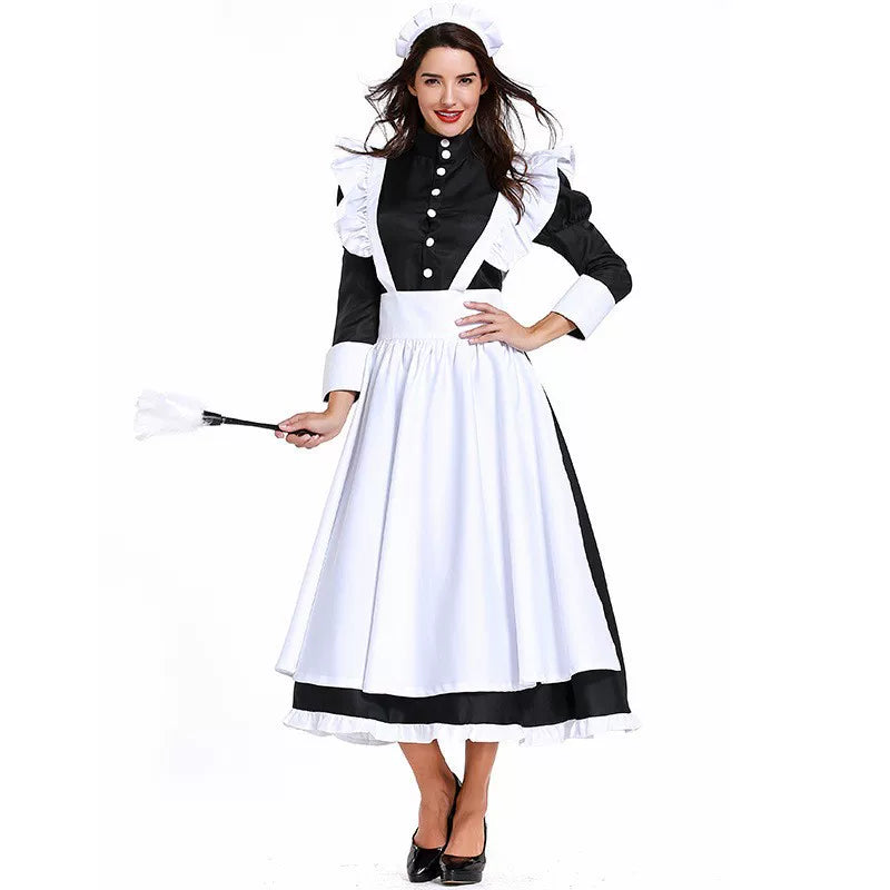 Cosplay Costume: Black-and-White Dress with Apron