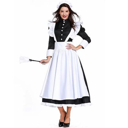 Cosplay Costume: Black-and-White Dress with Apron