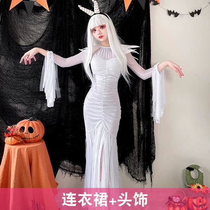 Little Devil Costume: Long Dress and Horns