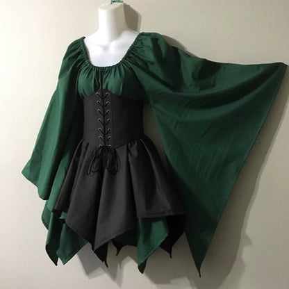 Medieval-style dress with corset lacing