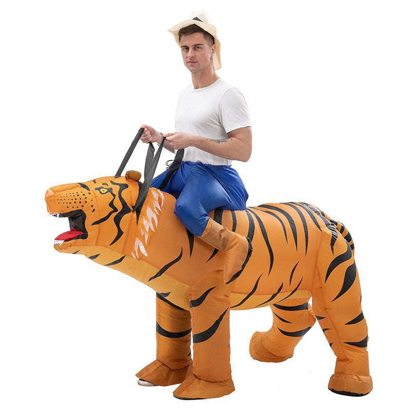 Inflatable Riding Tiger Costume, One Size