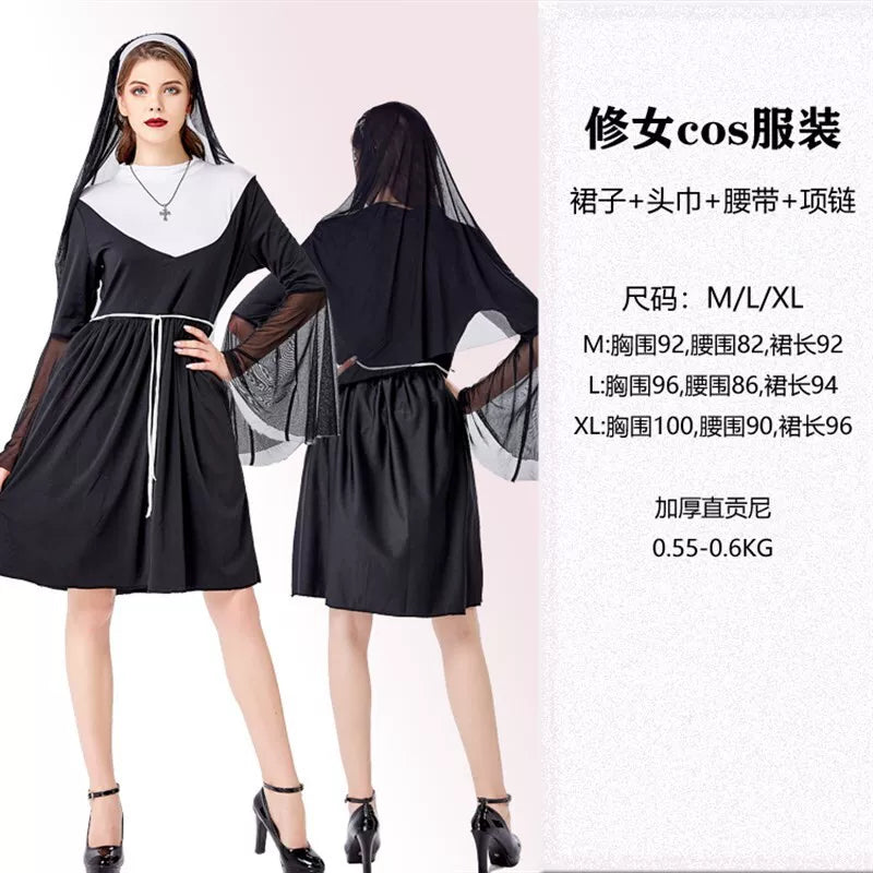Religious-style cosplay costume with veil