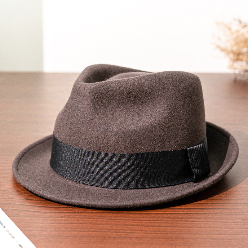 Brown Carnival Fedora with Black Ribbon