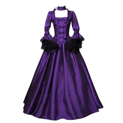 Gothic-Style Carnival Dress with Long Sleeves