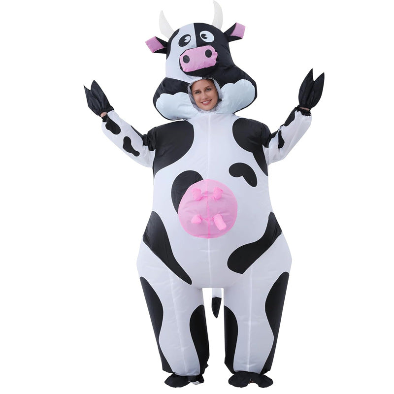 One-Piece Cow Costume with Hood for Halloween