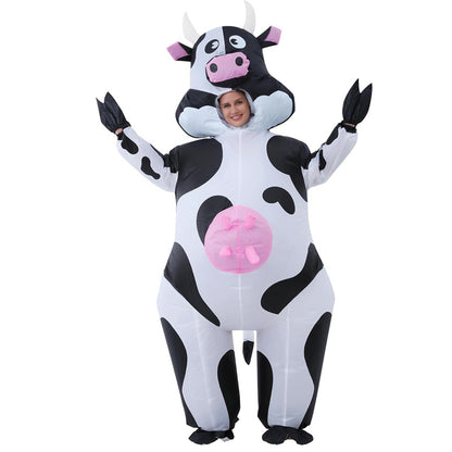 One-Piece Cow Costume with Hood for Halloween