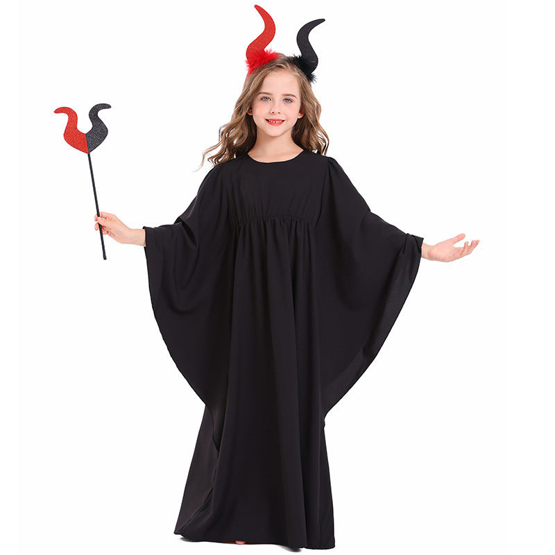 Halloween Devil Costume with Horns and Trident