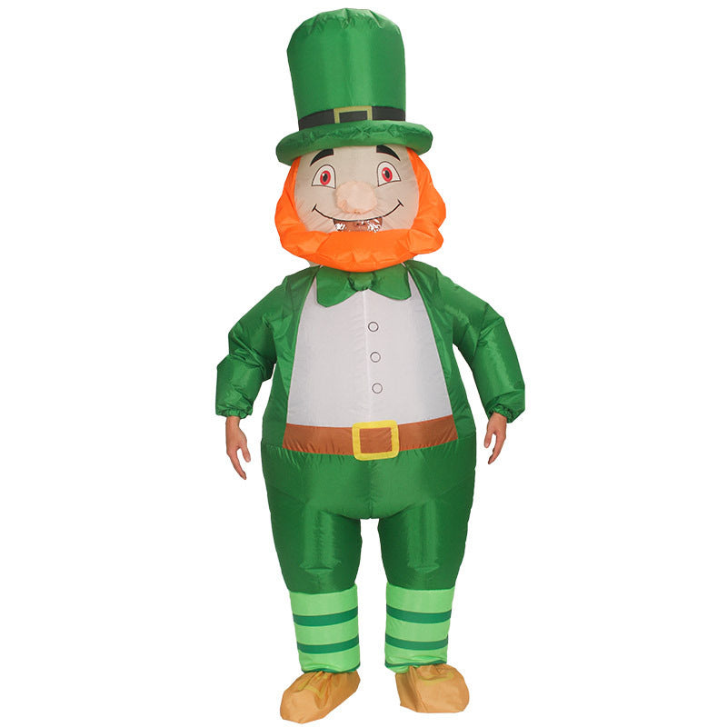 Green Inflatable Leprechaun Costume for Celebrations