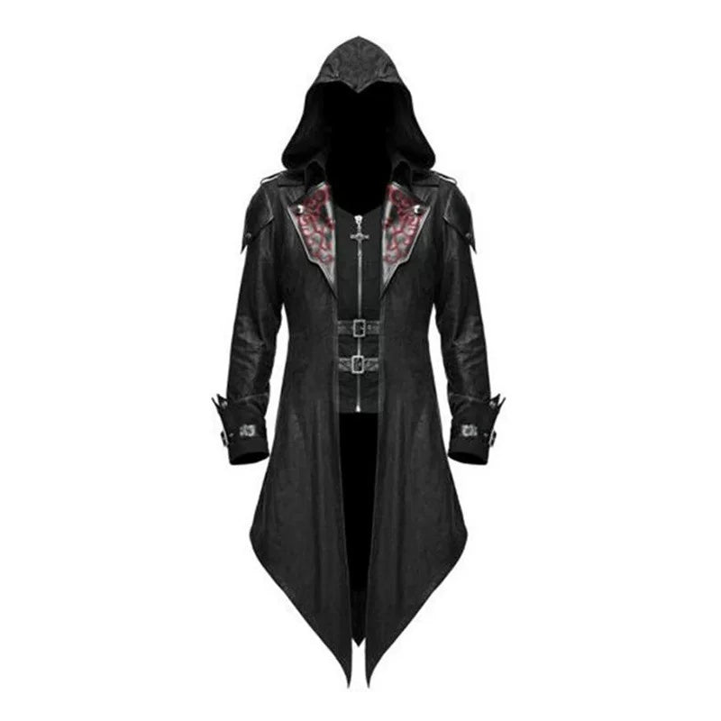 Black gothic carnival cloak with hood