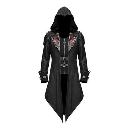 Black gothic carnival cloak with hood