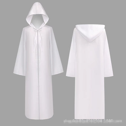 White Hooded Carnival Cloak for Cosplay