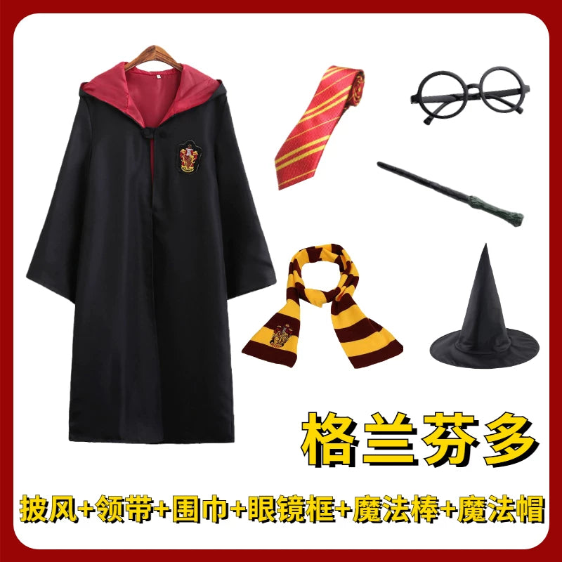 Black carnival cloak with hood, set
