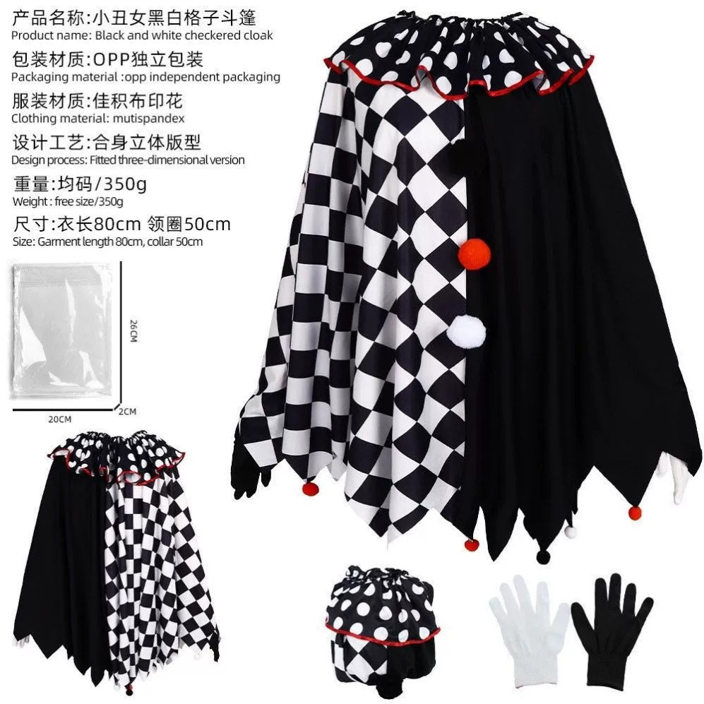 Halloween Clown Costume: Plaid Cape