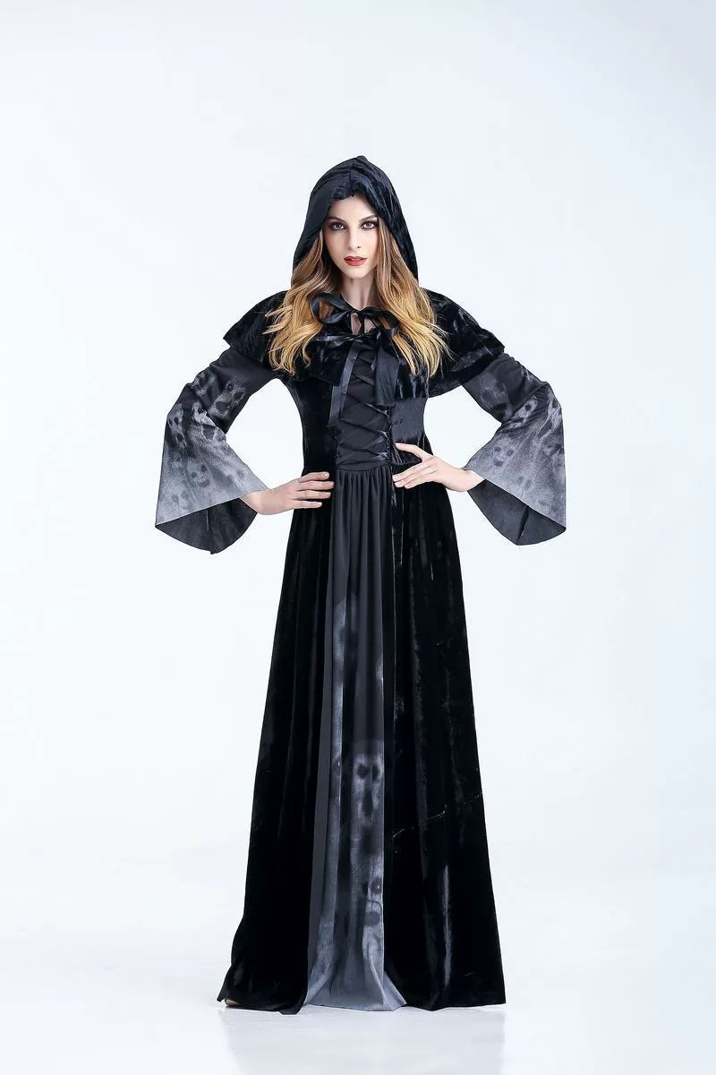 Hooded Witch Costume, Gothic Dress