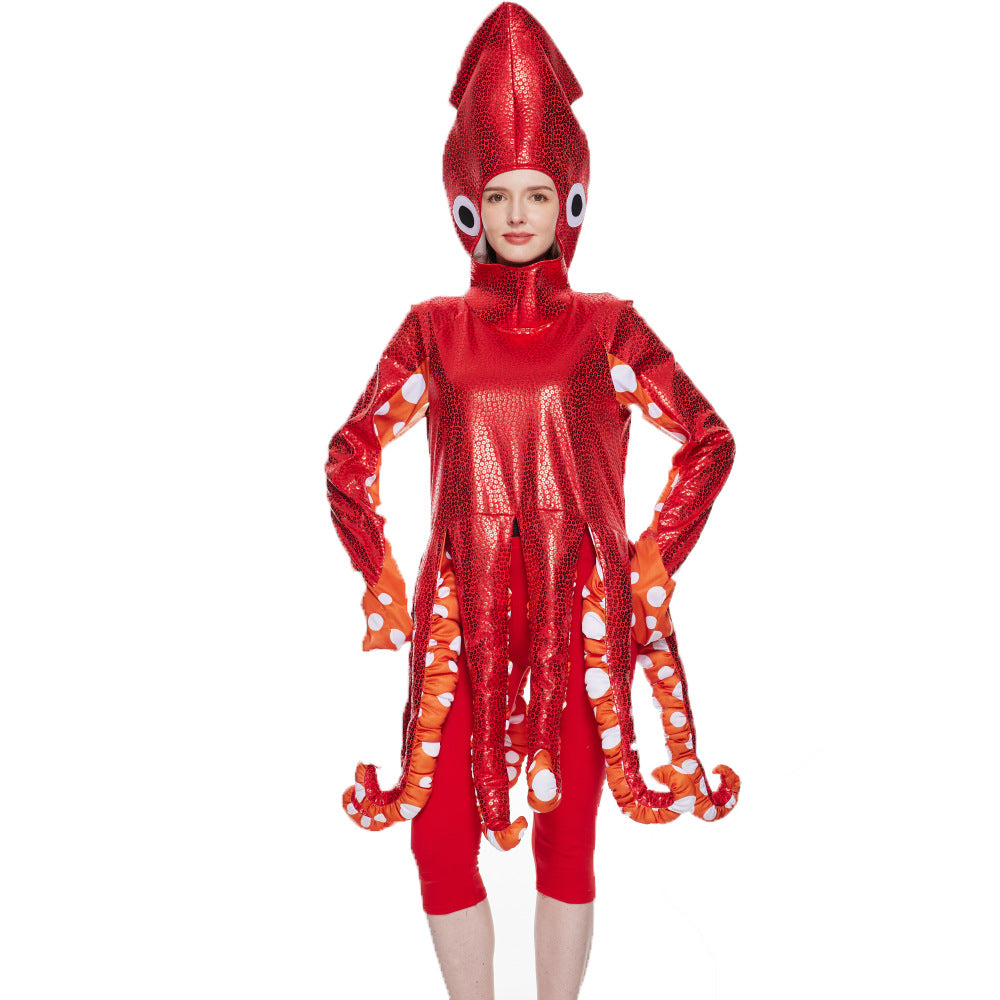 Red Sequin Squid Stage Costume