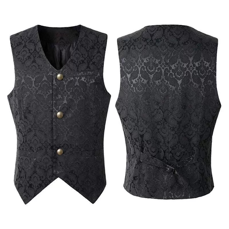 Short Vintage Jacquard Vest