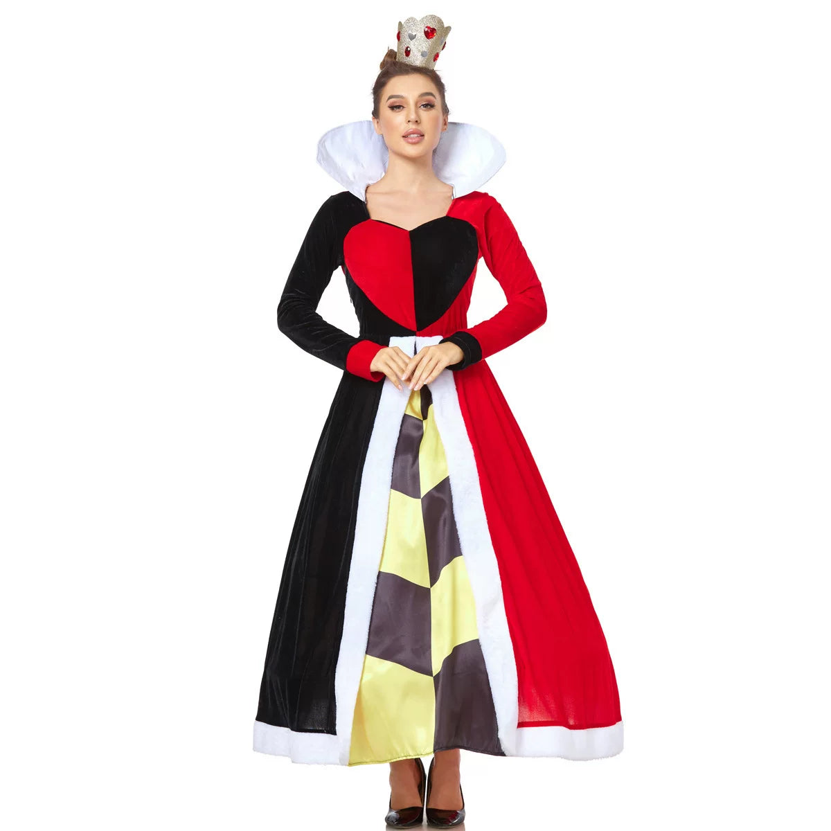Queen of Hearts Carnival Dress with Crown