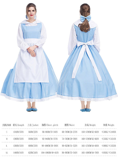White and Blue Princess Costume Dress