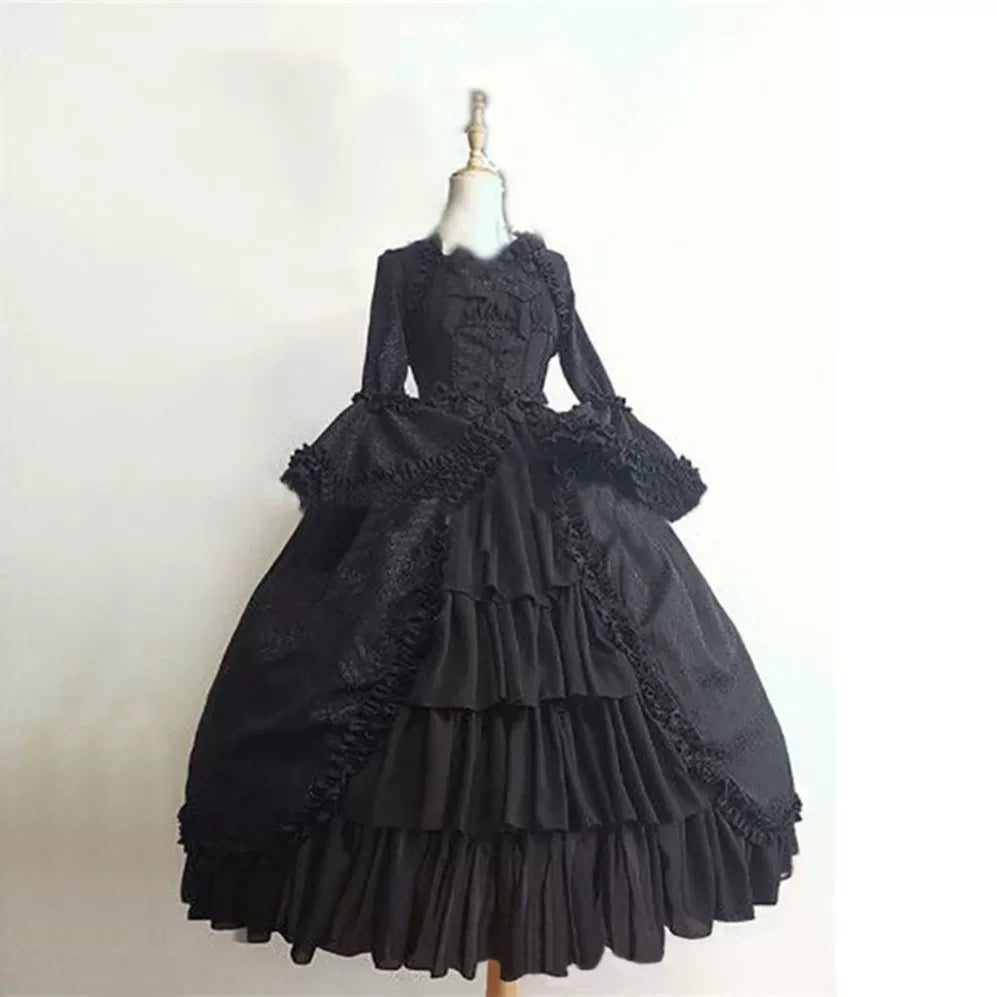 Gothic Lolita Dress with Long Sleeves and Lace