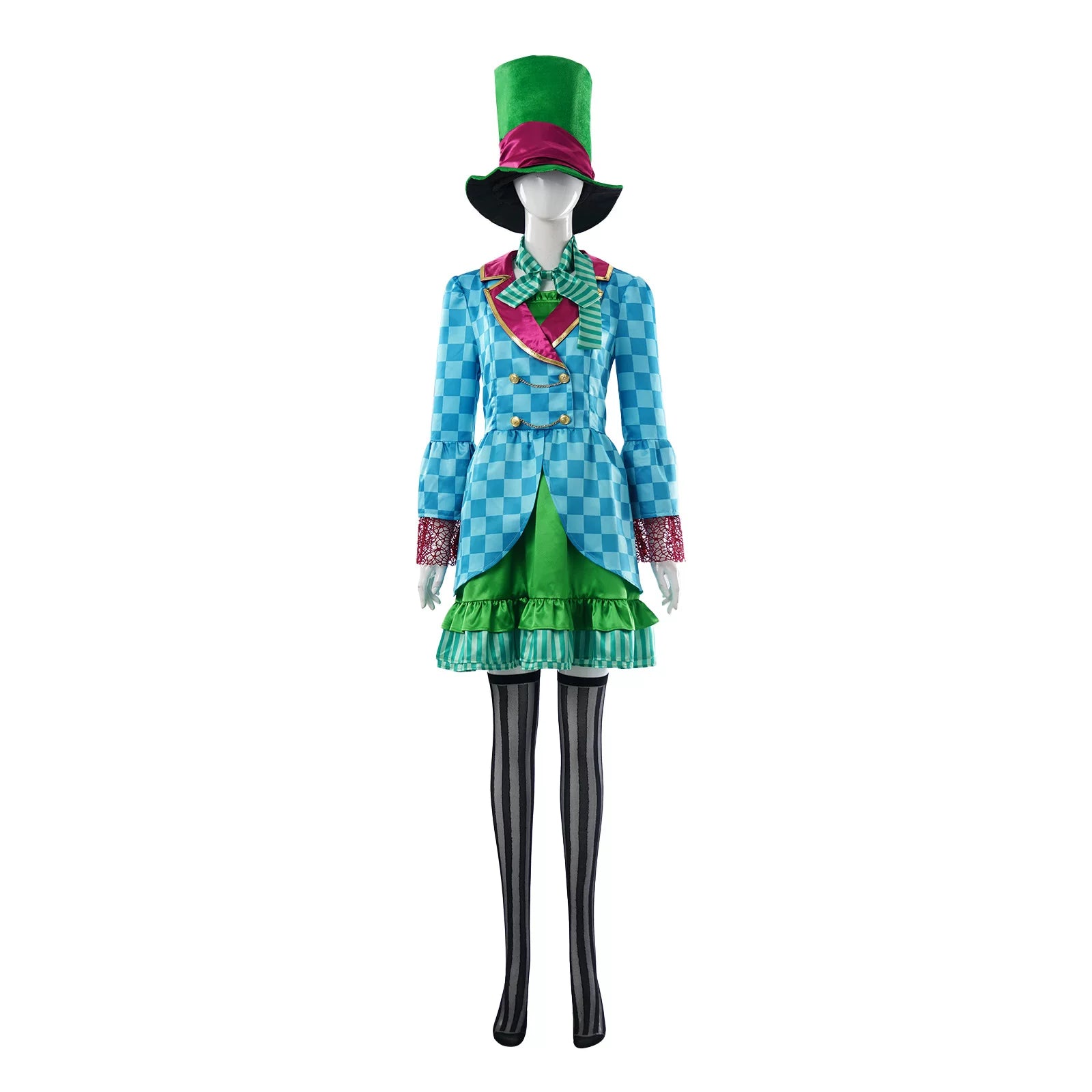 Alice Cosplay Costume with Hat and Skirt