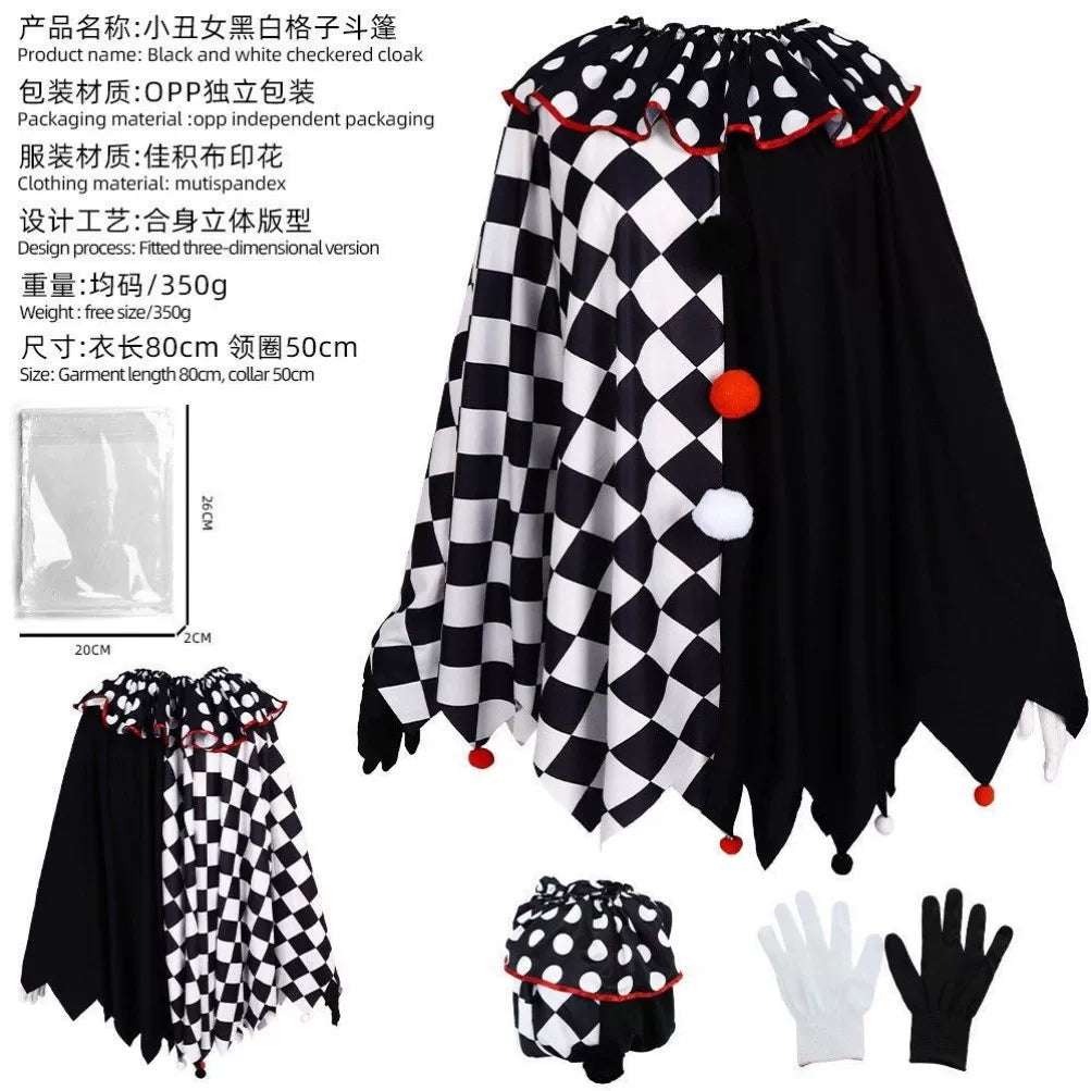 Plaid Theatrical Cosplay Cape Costume