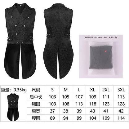 Steampunk Vest with Pattern and Double Row of Buttons