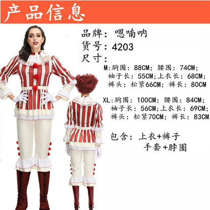 Striped Pennywise Clown Carnival Costume
