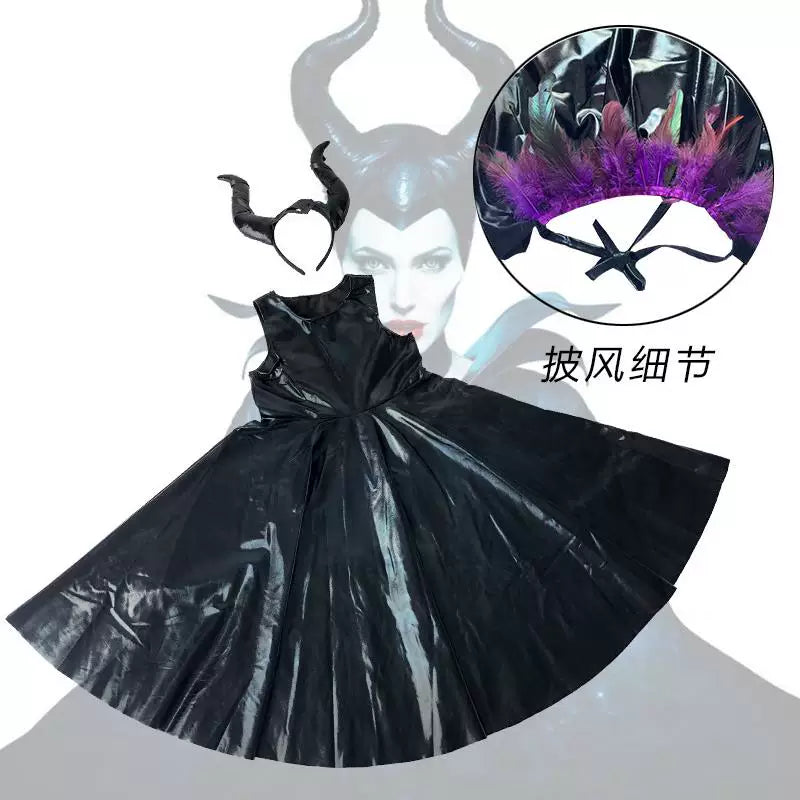 Black Carnival Cape with Horn Headband