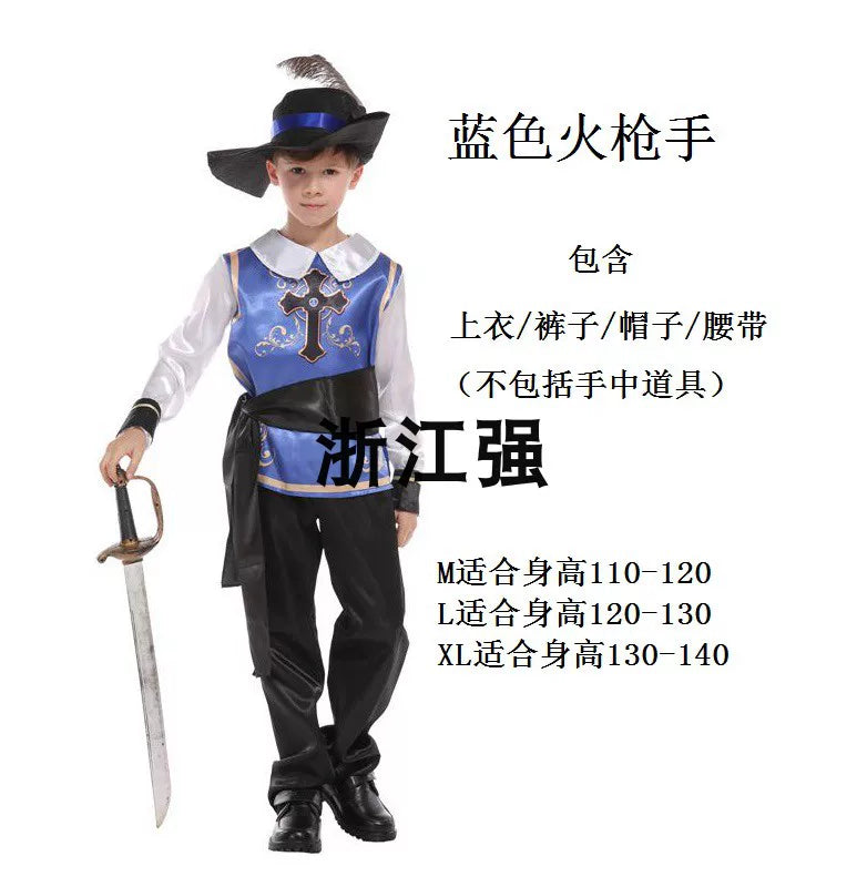 Children's Musketeer Costume with Hat and Belt