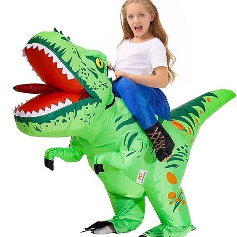 Inflatable T-Rex Dinosaur Costume, Green, One Size